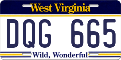 WV license plate DQG665