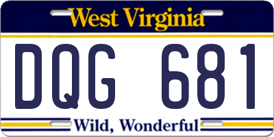 WV license plate DQG681