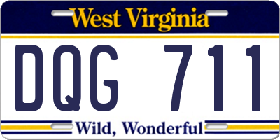 WV license plate DQG711