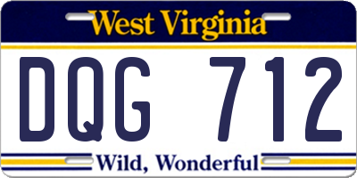 WV license plate DQG712