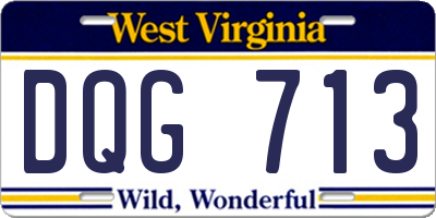 WV license plate DQG713