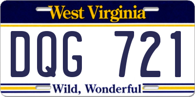 WV license plate DQG721