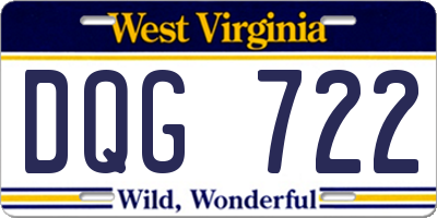 WV license plate DQG722
