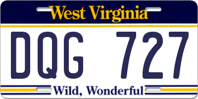 WV license plate DQG727