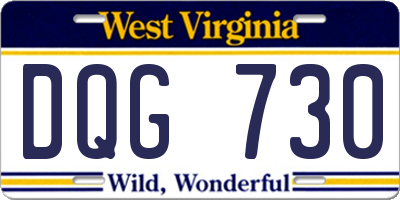 WV license plate DQG730