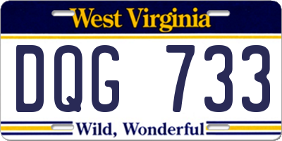 WV license plate DQG733