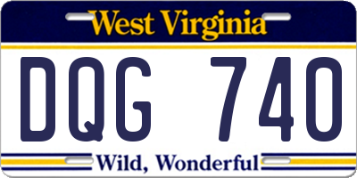 WV license plate DQG740