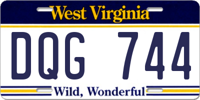 WV license plate DQG744
