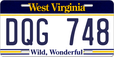 WV license plate DQG748