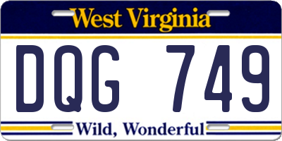 WV license plate DQG749