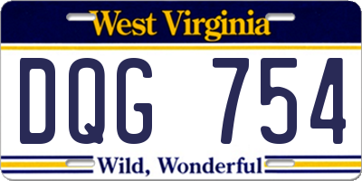 WV license plate DQG754