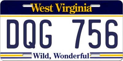 WV license plate DQG756