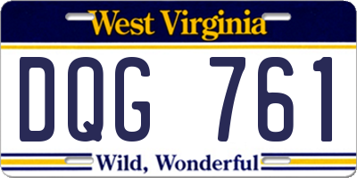 WV license plate DQG761