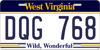 WV license plate DQG768