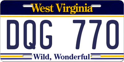 WV license plate DQG770
