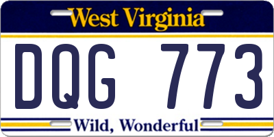 WV license plate DQG773