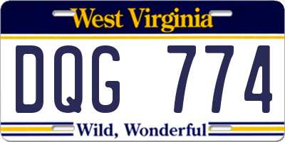 WV license plate DQG774