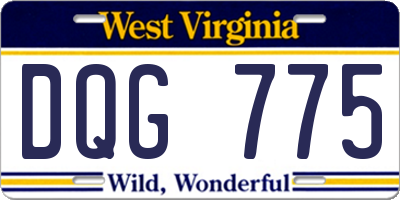 WV license plate DQG775