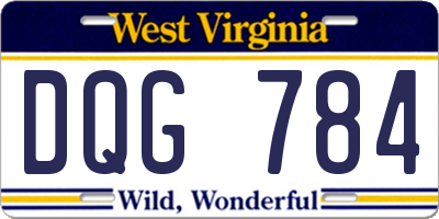 WV license plate DQG784