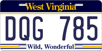 WV license plate DQG785