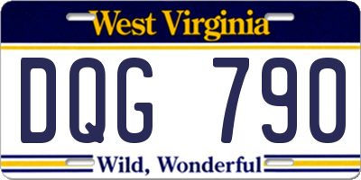 WV license plate DQG790