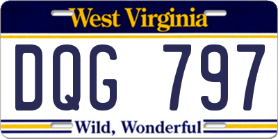 WV license plate DQG797