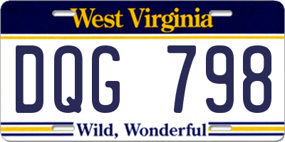WV license plate DQG798