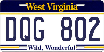 WV license plate DQG802