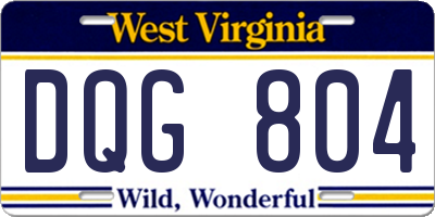 WV license plate DQG804