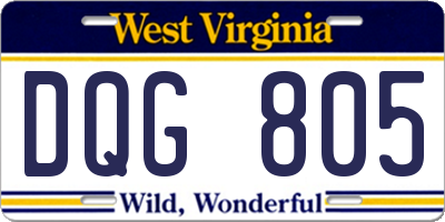 WV license plate DQG805