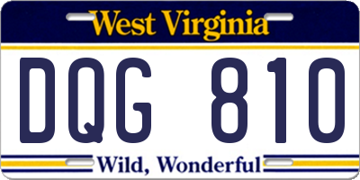 WV license plate DQG810