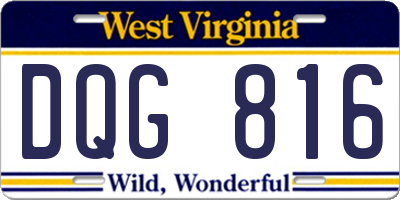 WV license plate DQG816