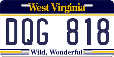WV license plate DQG818