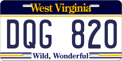 WV license plate DQG820