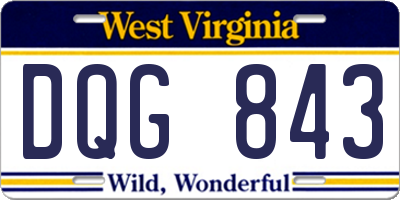 WV license plate DQG843