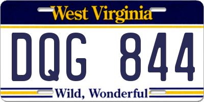 WV license plate DQG844