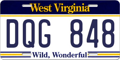 WV license plate DQG848