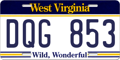 WV license plate DQG853