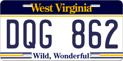 WV license plate DQG862