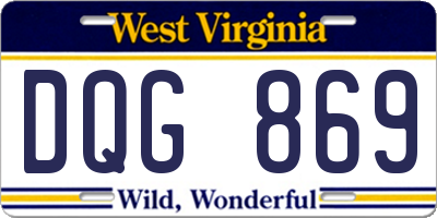 WV license plate DQG869