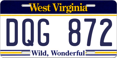 WV license plate DQG872