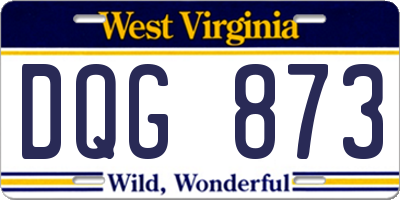WV license plate DQG873