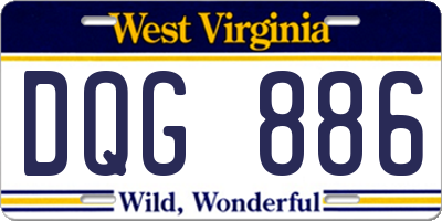 WV license plate DQG886