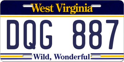 WV license plate DQG887