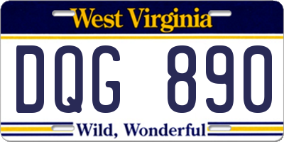 WV license plate DQG890