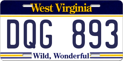 WV license plate DQG893