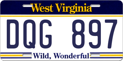 WV license plate DQG897