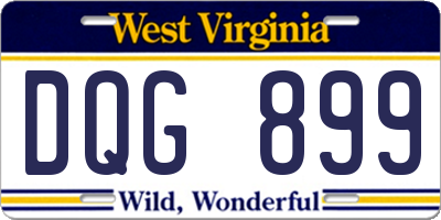 WV license plate DQG899