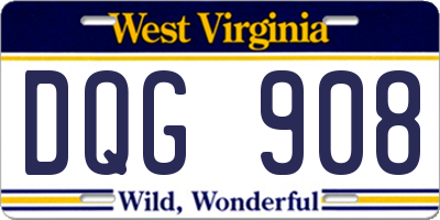 WV license plate DQG908