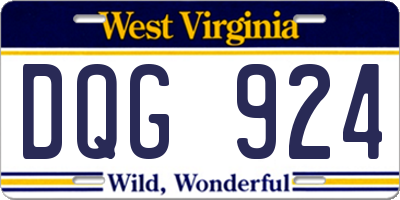 WV license plate DQG924